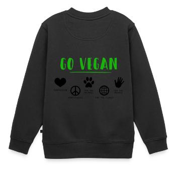 végan - Sweat Premium enfant bio - noir - Dos - AI Model Kid Female (0cm)
