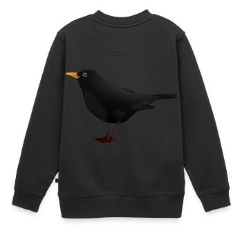 Amsel Drossel Star Vogel Geschenk Geschenkidee - Kinder Premium Organic Sweatshirt - Schwarz - Hinten - AI Model Kid Female (0cm)