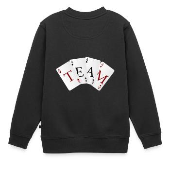 Unisexe TEAM Cartes Design - Sweat Premium enfant bio - noir - Dos - AI Model Kid Female (0cm)