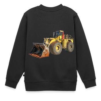 chargeuses sur pneus - Sweat Premium enfant bio - noir - Dos - AI Model Kid Female (0cm)