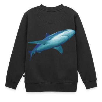 Haie - Kinder Premium Organic Sweatshirt - Schwarz - Hinten - AI Model Kid Female (0cm)
