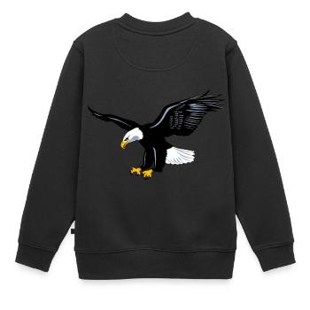 Aigle fier fort - roi des cieux - Sweat Premium enfant bio - noir - Dos - AI Model Kid Female (0cm)