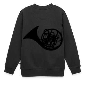 Horn Musikinstrument - Kinder Premium Organic Sweatshirt - Schwarz - Hinten - AI Model Kid Female (0cm)