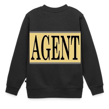 agent - Sweat Premium enfant bio - noir - Dos - AI Model Kid Female (0cm)