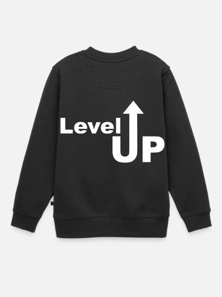 Level Up Aufstieg Pfeil hoch Geschenk geschafft - Kinder Premium Organic Sweatshirt - Schwarz