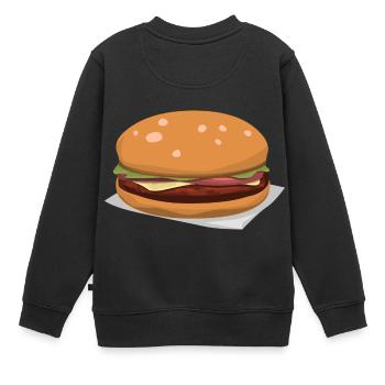 Leckerer Hamburger - Kinder Premium Organic Sweatshirt - Schwarz - Hinten - AI Model Kid Female (0cm)
