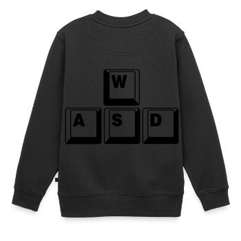 WASD Game Control Key combo - Kids Premium Organic Sweatshirt - black - Back - AI Model Kid Female (0cm)