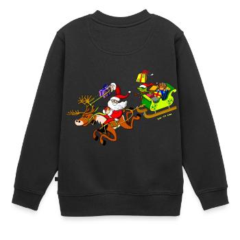 La livraison de cadeaux du Père Noël avec un - Sweat Premium enfant bio - noir - Dos - AI Model Kid Female (0cm)
