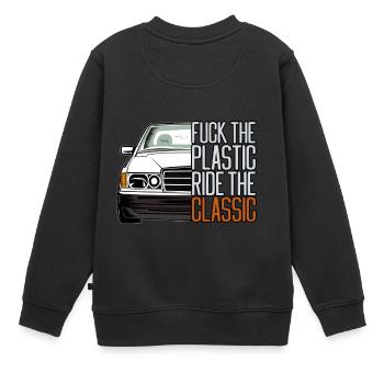 ftp style retro car classic silhoeutte - Kinder Premium Organic Sweatshirt - Schwarz - Hinten - AI Model Kid Female (0cm)