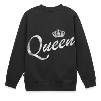 Queen Partnerlook King & Queen Geschenk - Kinder Premium Organic Sweatshirt - Schwarz - Hinten - AI Model Kid Female (0cm)