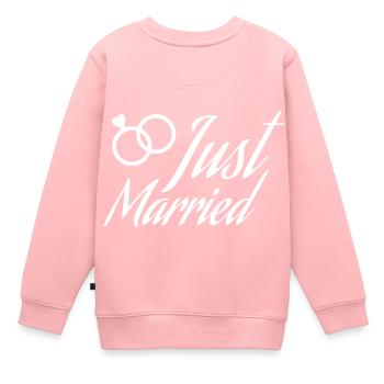 Juste mariés anneaux - Sweat Premium enfant bio - rose - Dos - AI Model Kid Female (0cm)