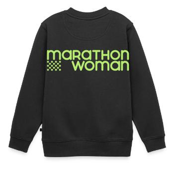 Marathon Woman - Anpassbare - Kinder Premium Organic Sweatshirt - Schwarz - Hinten - AI Model Kid Female (0cm)