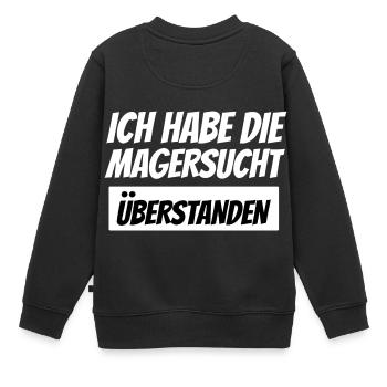 ich habe die Magersucht überstanden - Kinder Premium Organic Sweatshirt - Schwarz - Hinten - AI Model Kid Female (0cm)
