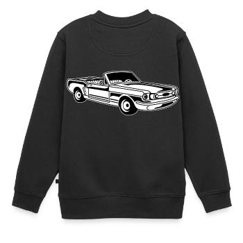 Cabrio / Muscle Car 02_schwarz weiß - Kinder Premium Organic Sweatshirt - Schwarz - Hinten - AI Model Kid Female (0cm)