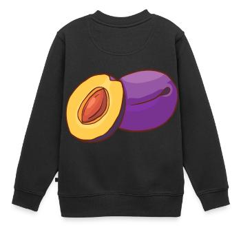 Prunes Pruneaux prunes - Sweat Premium enfant bio - noir - Dos - AI Model Kid Female (0cm)