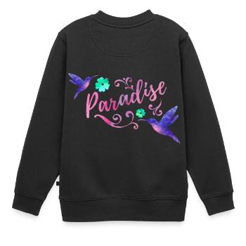 Paradise Watercolor - Kinder Premium Organic Sweatshirt - Schwarz - Hinten - AI Model Kid Female (0cm)