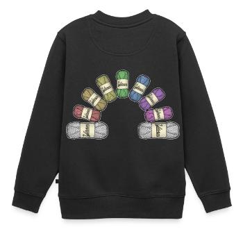 Arc-en-ciel ou fil - Sweat Premium enfant bio - noir - Dos - AI Model Kid Female (0cm)