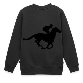 Équitation Équitation Cheval Cheval - Sweat Premium enfant bio - noir - Dos - AI Model Kid Female (0cm)
