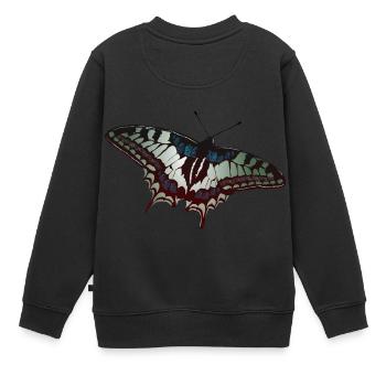 Butterfly Schmetterling Schmetterlinge - Kinder Premium Organic Sweatshirt - Schwarz - Hinten - AI Model Kid Female (0cm)