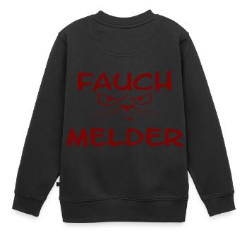 "Fauch détecteur" chat rouge - Sweat Premium enfant bio - noir - Dos - AI Model Kid Female (0cm)