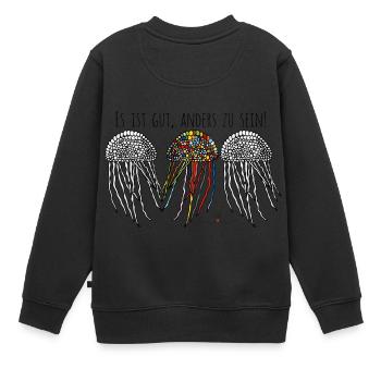 Quallen die durchsichtigen Herrscher des Meeres - Kinder Premium Organic Sweatshirt - Schwarz - Hinten - AI Model Kid Female (0cm)