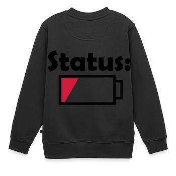 Akku Status leer - Kinder Premium Organic Sweatshirt - Schwarz - Hinten - AI Model Kid Female (0cm)