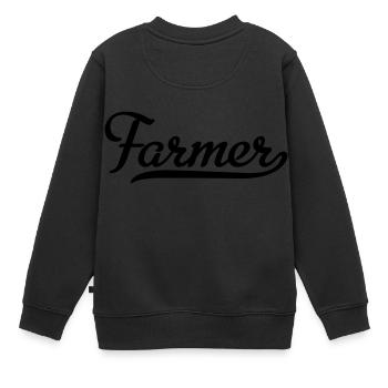 Farmer - Kinder Premium Organic Sweatshirt - Schwarz - Hinten - AI Model Kid Female (0cm)