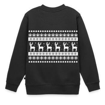 Motif de renne - Sweat Premium enfant bio - noir - Dos - AI Model Kid Female (0cm)