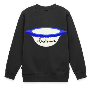 bol breton pour Bretonne - Sweat Premium enfant bio - noir - Dos - AI Model Kid Female (0cm)