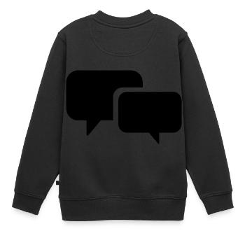 Sprechblase - Kinder Premium Organic Sweatshirt - Schwarz - Hinten - AI Model Kid Female (0cm)