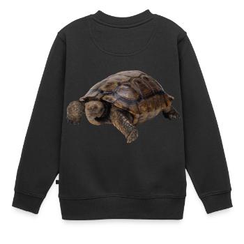 turtle schildkroete tiere animals8 - Kinder Premium Organic Sweatshirt - Schwarz - Hinten - AI Model Kid Female (0cm)