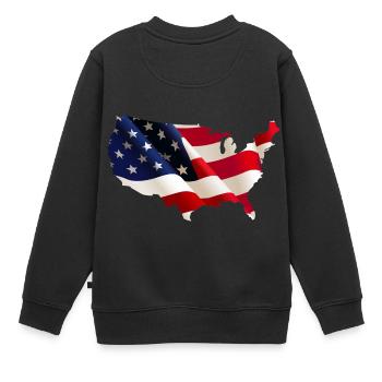 États-Unis - Sweat Premium enfant bio - noir - Dos - AI Model Kid Female (0cm)