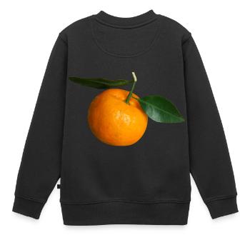 mandarin clementine tangerine mandarine veggie obs - Kinder Premium Organic Sweatshirt - Schwarz - Hinten - AI Model Kid Female (0cm)