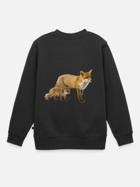 Fuchs - Kinder Premium Organic Sweatshirt - Schwarz