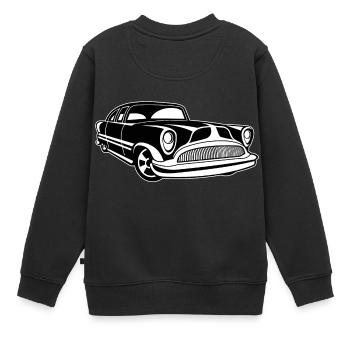 Lowrider / Oldtimer / Muscle Car 03_schwarz weiß - Kinder Premium Organic Sweatshirt - Schwarz - Hinten - AI Model Kid Female (0cm)
