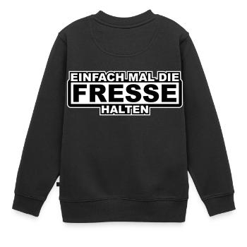 Einfach mal die Fresse Halten Umrandung - Kinder Premium Organic Sweatshirt - Schwarz - Hinten - AI Model Kid Female (0cm)