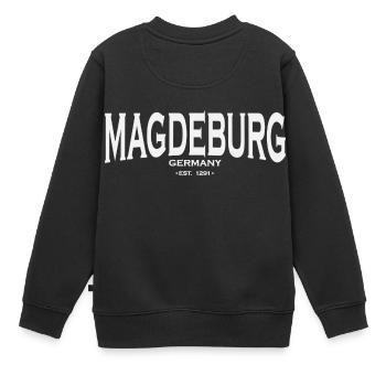 Magdeburg - Kinder Premium Organic Sweatshirt - Schwarz - Hinten - AI Model Kid Female (0cm)