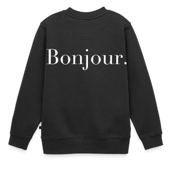 Bonjour - Sweat Premium enfant bio - noir - Dos - AI Model Kid Female (0cm)