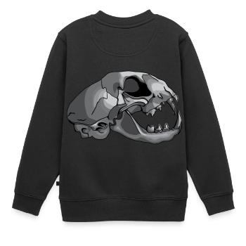 Katzenschädel - Kinder Premium Organic Sweatshirt - Schwarz - Hinten - AI Model Kid Female (0cm)