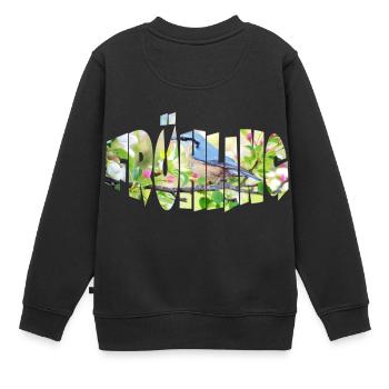printemps 1 - Sweat Premium enfant bio - noir - Dos - AI Model Kid Female (0cm)