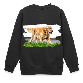 Golden Retrievers sont robustes et résistants aux intempéries - Sweat Premium enfant bio - noir - Dos - AI Model Kid Female (0cm)