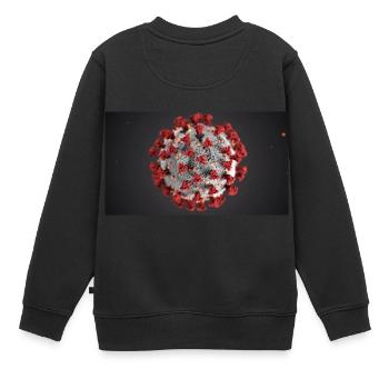 corona - Kinder Premium Organic Sweatshirt - Schwarz - Hinten - AI Model Kid Female (0cm)