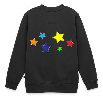 Stars - Kinder Premium Organic Sweatshirt - Schwarz - Hinten - AI Model Kid Female (0cm)