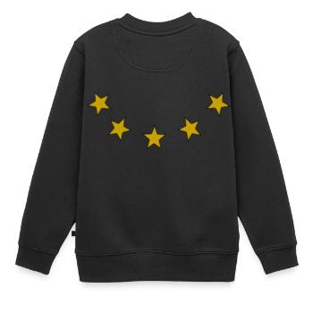 5 étoiles dorées - Sweat Premium enfant bio - noir - Dos - AI Model Kid Female (0cm)