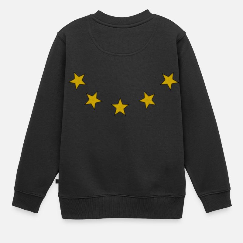 5 étoiles dorées - Sweat Premium enfant bio - noir