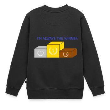 gagnant - Sweat Premium enfant bio - noir - Dos - AI Model Kid Female (0cm)