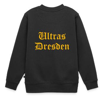 Ultras Dresden - Kinder Premium Organic Sweatshirt - Schwarz - Hinten - AI Model Kid Female (0cm)