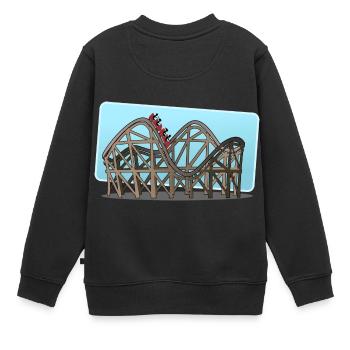 Achterbahn - Kinder Premium Organic Sweatshirt - Schwarz - Hinten - AI Model Kid Female (0cm)