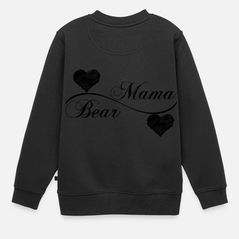 Ours Mama - Sweat Premium enfant bio - noir