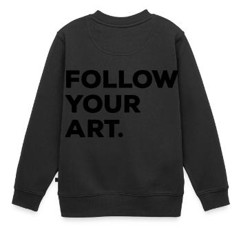 Follow your art - Kinder Premium Organic Sweatshirt - Schwarz - Hinten - AI Model Kid Female (0cm)